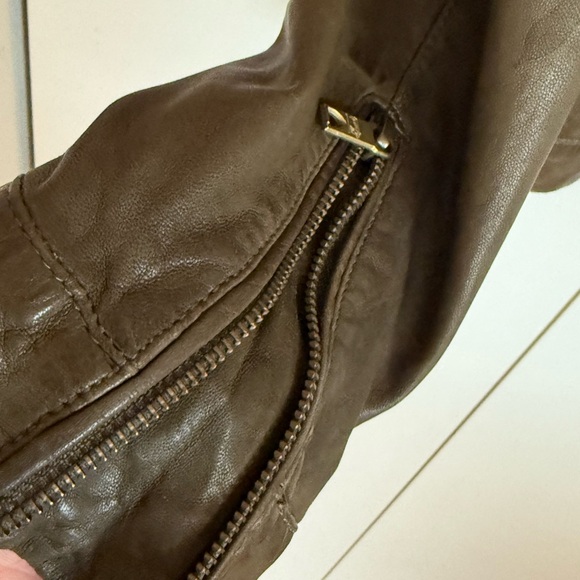 Like-new Scotch & Soda Men's Olive Leather Jacket - Picture 5 of 8